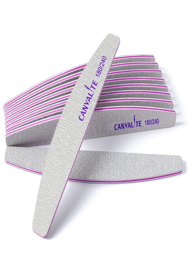 Canvalite Nail Files for Natural Nails 180/240 Grit Emery Board for Nails Styling Tools for Home and Salon Use 10 PCS - Image 1